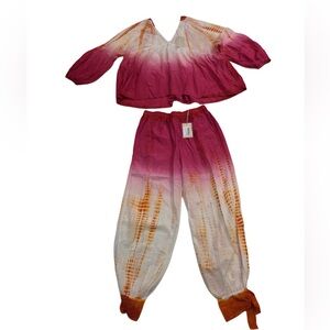 Pink and Orange Tie-Dye Women's 2 Piece Shirt and Pants!